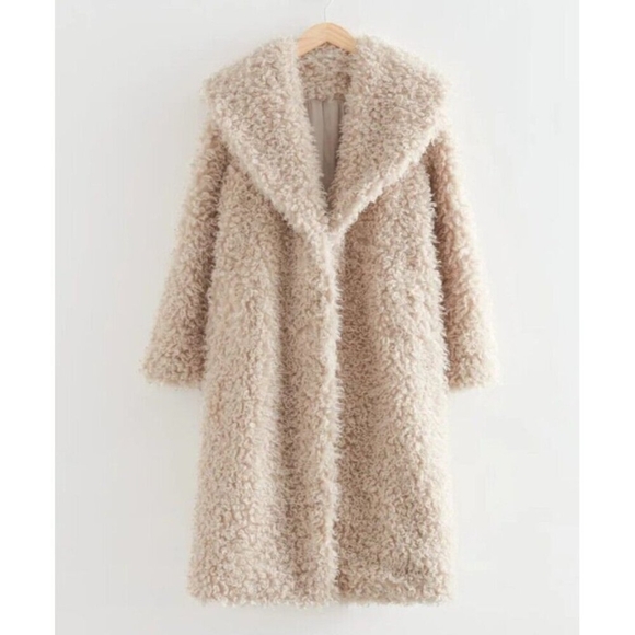& OTHER STORIES Wide Collar Sherpa Coat Size S - Picture 15 of 15